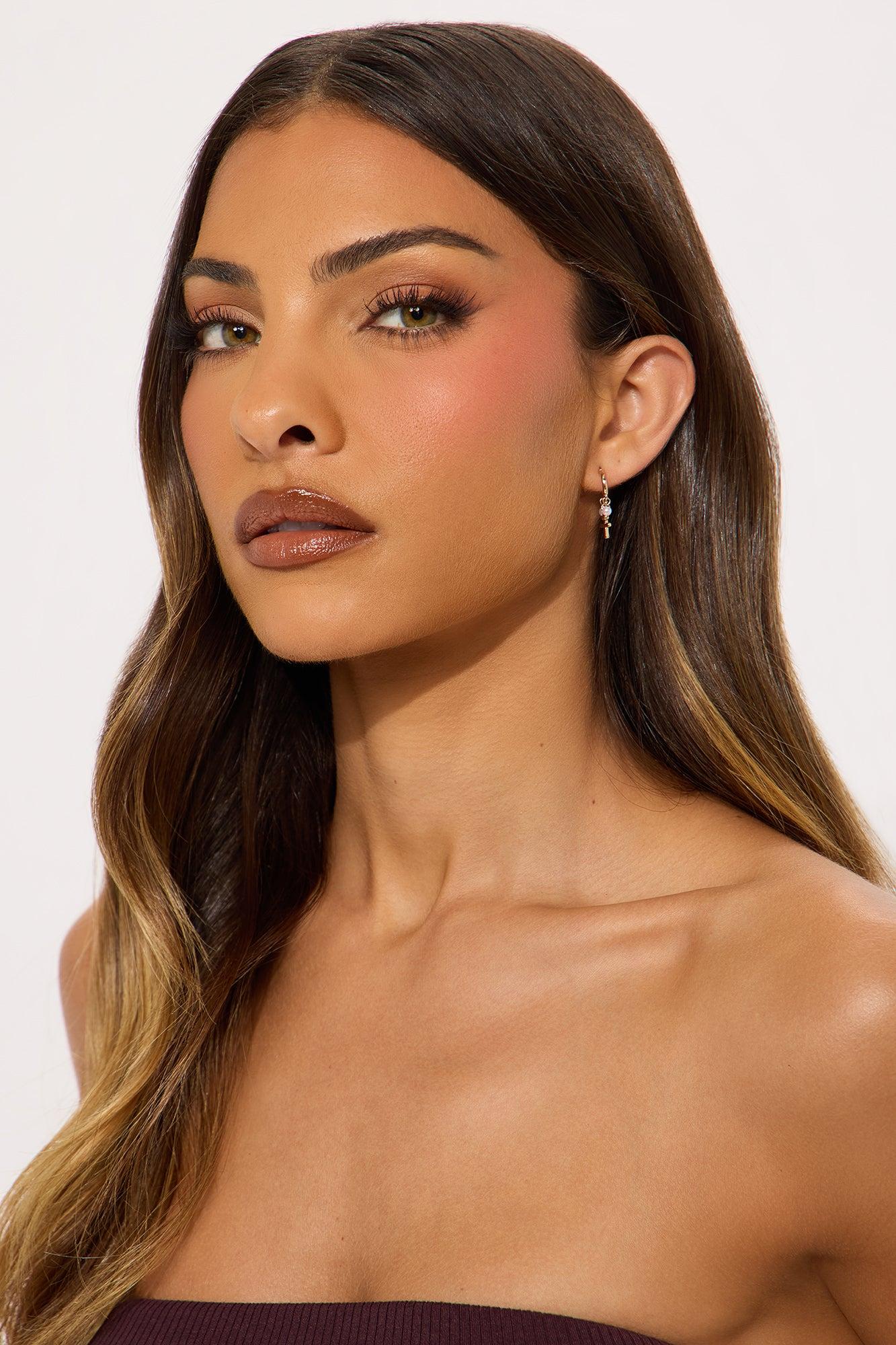 Light Above Cross & Pearl Drop Earrings - Gold Female Product Image