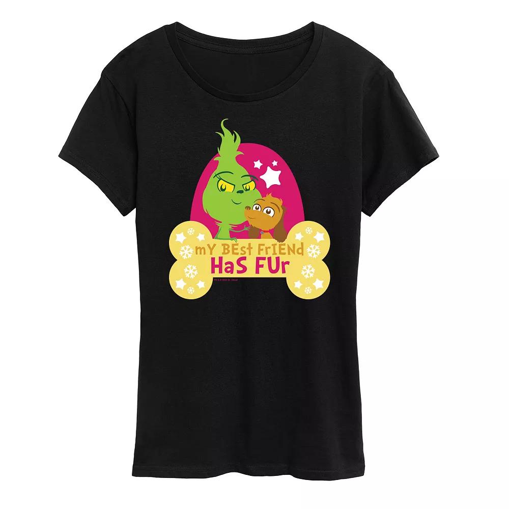 Women's Dr. Seuss Little Grinch Best Friend Has Fur Graphic Tee, Girl's,  Product Image
