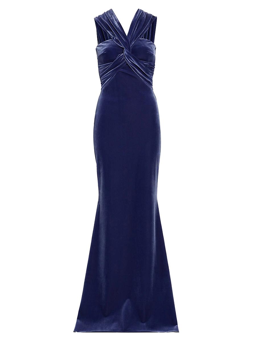 Womens Datai Velvet V-Neck Gown Product Image