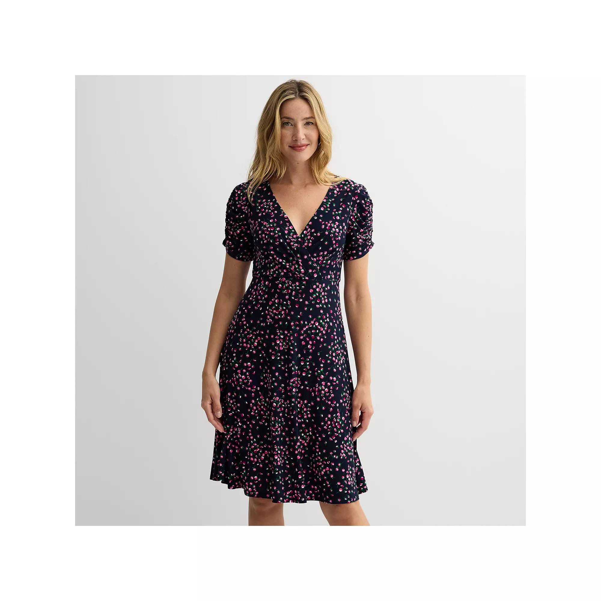 Women's Harper Rose Short Sleeve Surplice Dress, Size: 10, Ditsy Floral Product Image