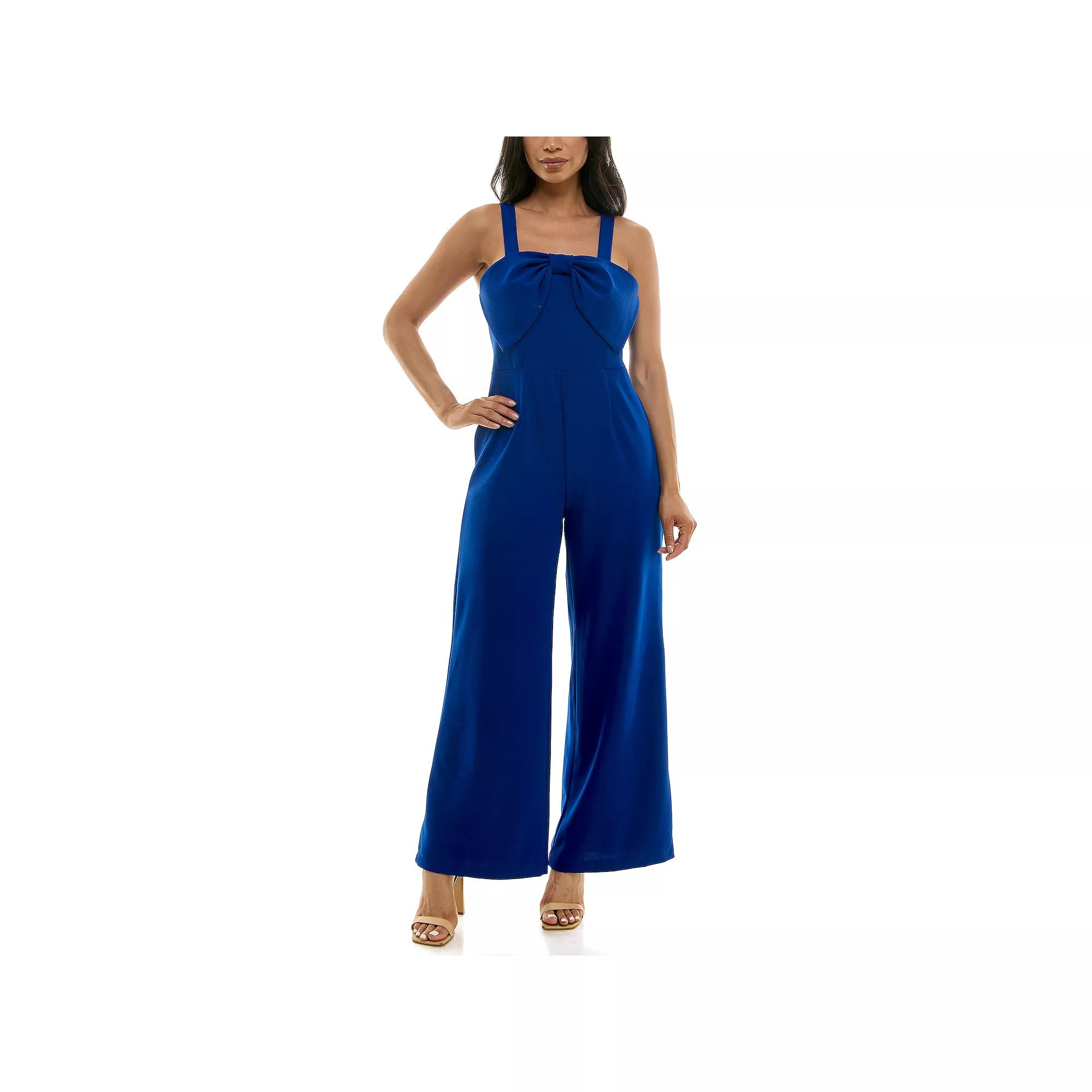 Women's Nina Leonard Large Bow Jumpsuit,  Product Image