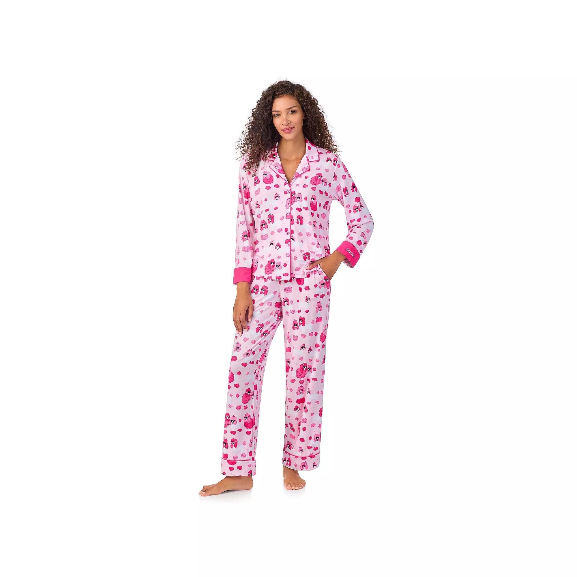 Women's Beauty Sleep Social Long Sleeve Pajama Shirt & Pajama Pants Sleep Set, Girl's, Size: XL, Tres Chic Product Image