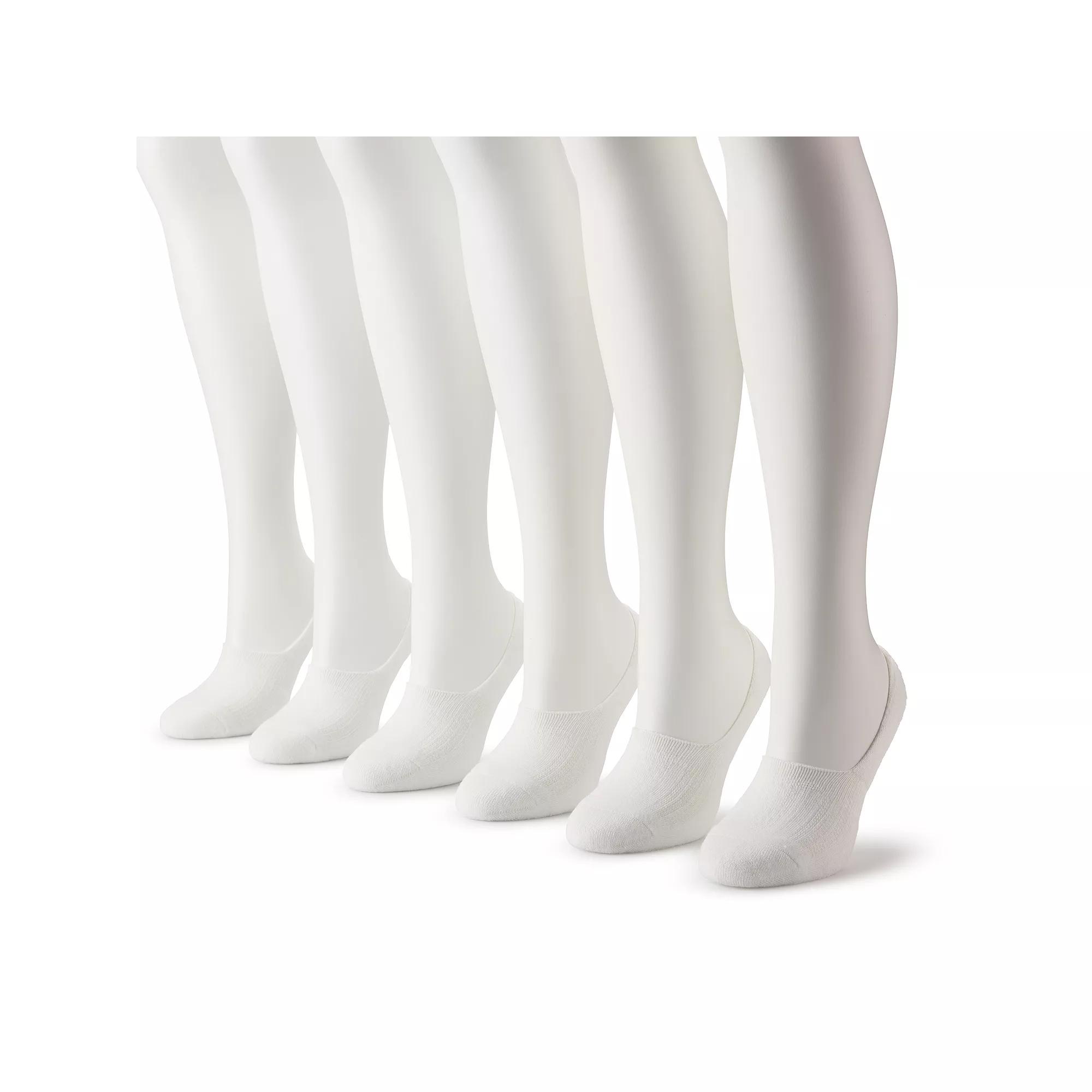 Women's FLX Ladies' 6-Pack Athletic Liner Socks, Size: 9-11, White Product Image