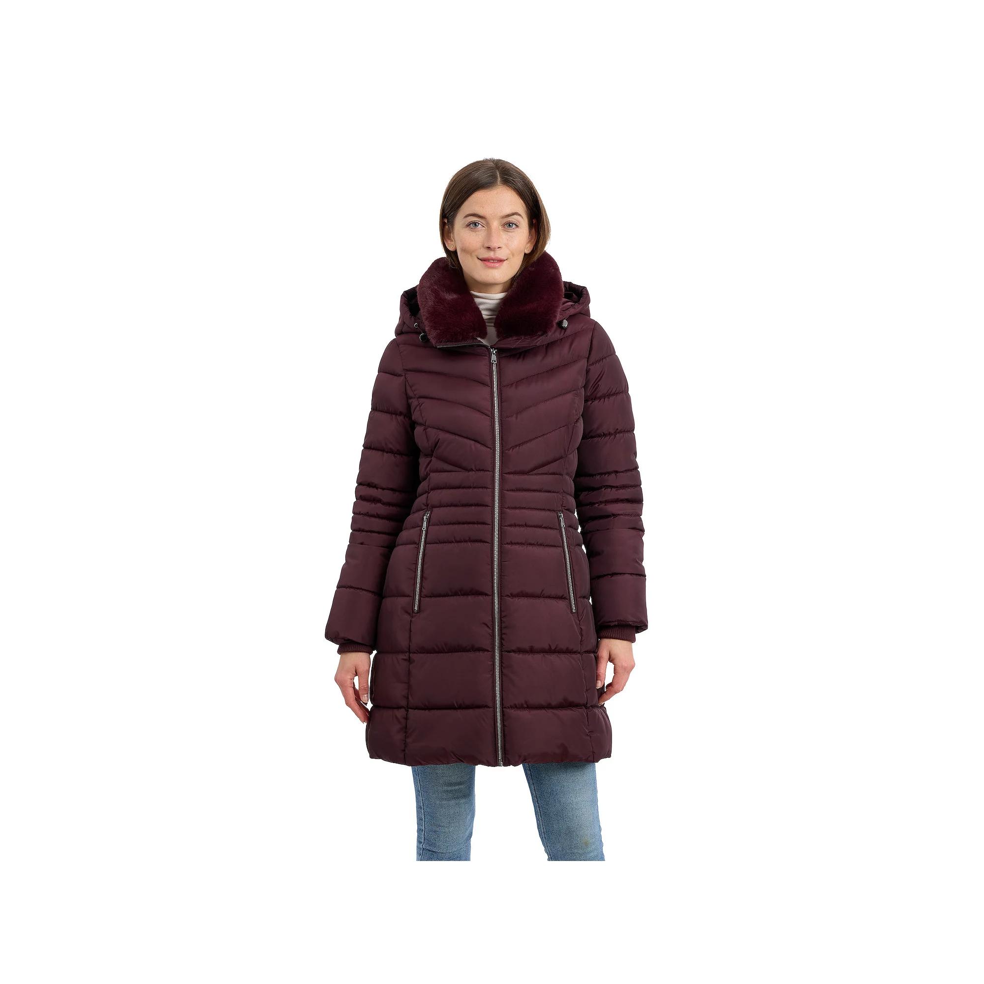 Women's London Fog Hooded Club Collar Walker Coat,  Product Image