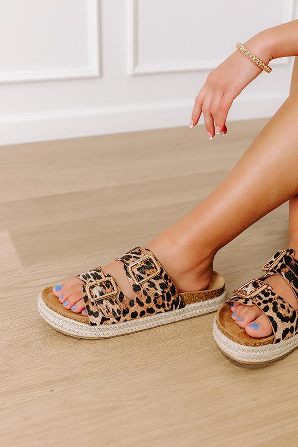 The Sydney Faux Leather Sandal in Leopard Product Image