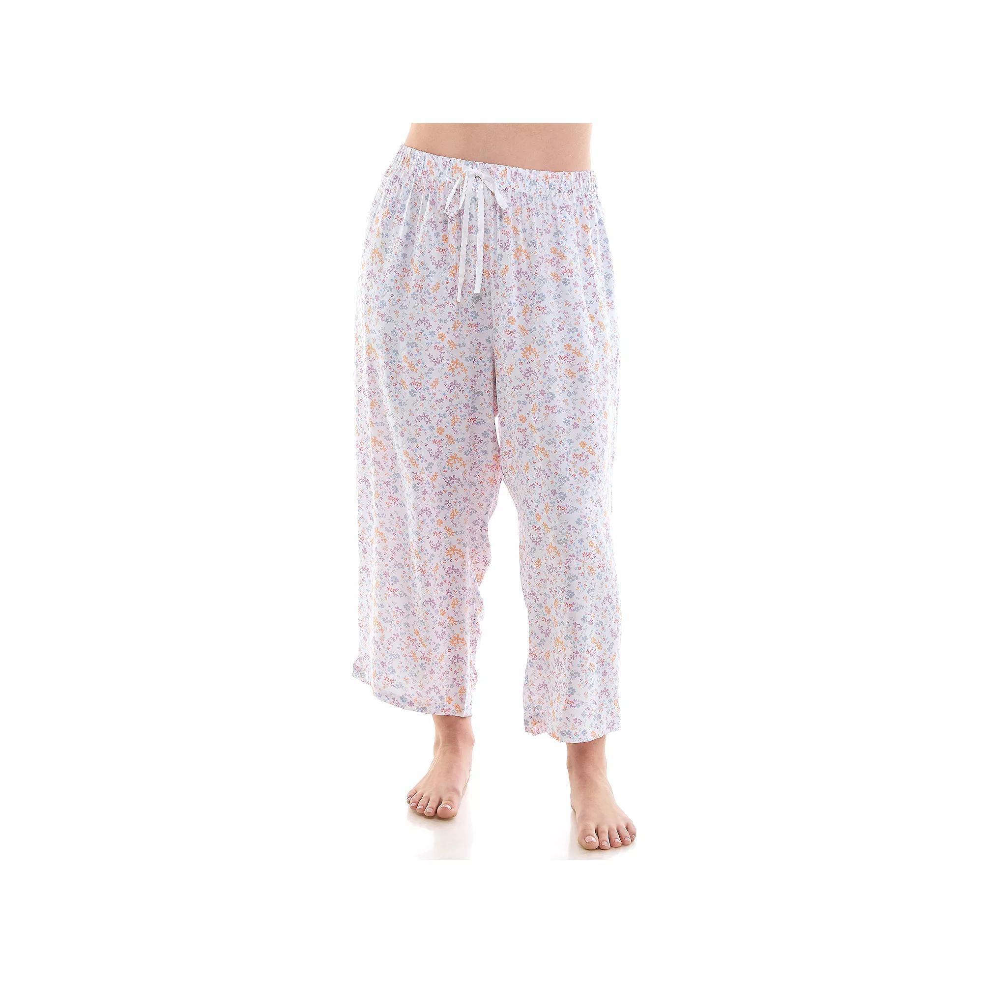 Plus Size Croft & Barrow® Woven Rayon Pajama Capri Pants, Women's, Size: 3XL, Amala Ditsy Product Image