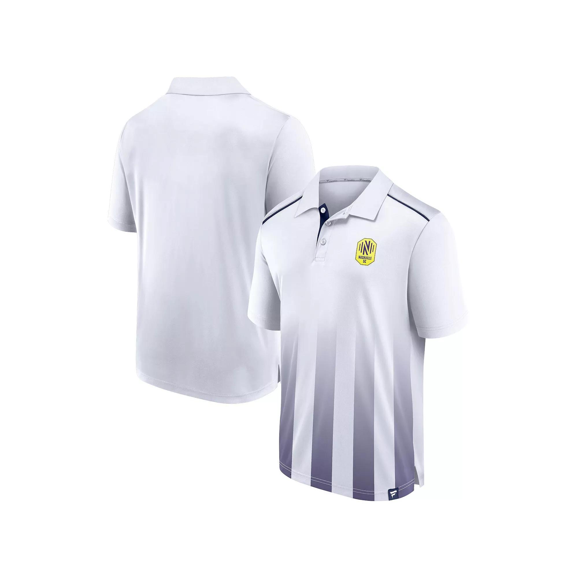 Men's Fanatics Branded White Nashville SC Line Up Fade Polo,  Product Image
