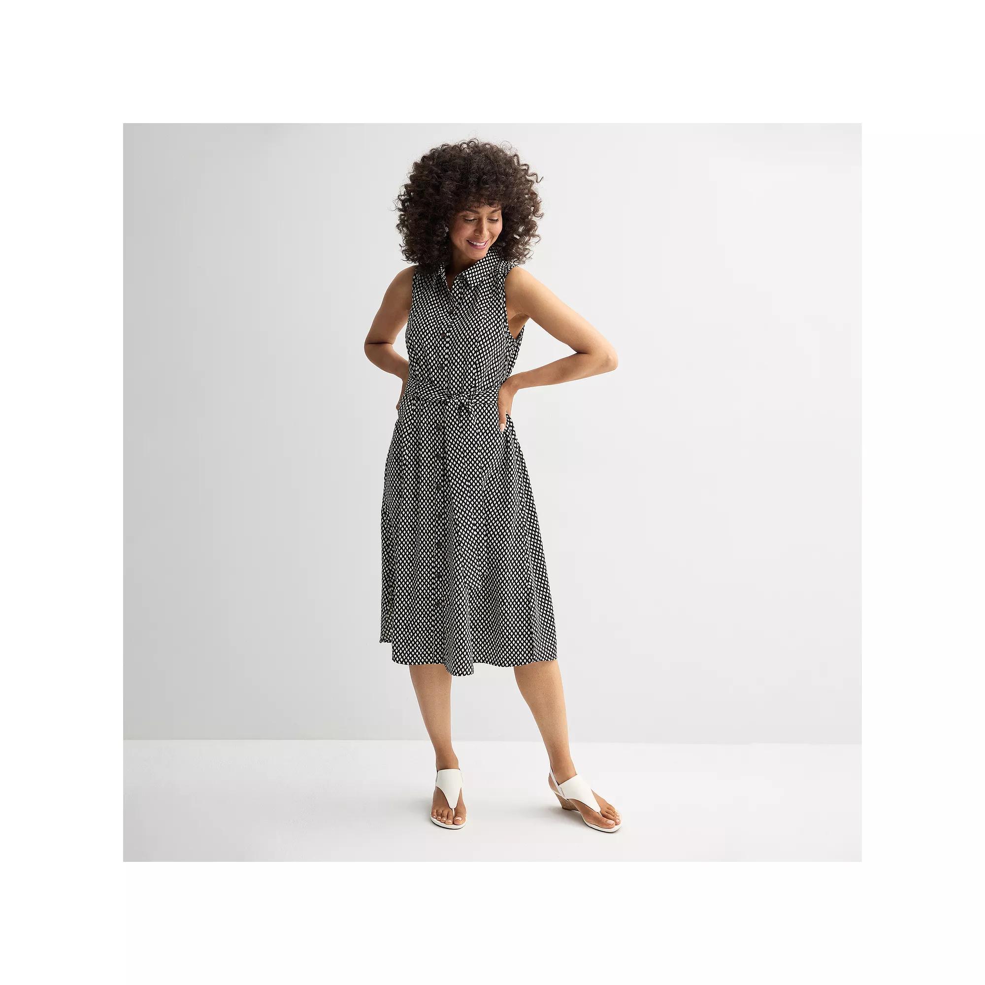 Women's Croft & Barrow® Y-Neck Shirtdress,  Product Image