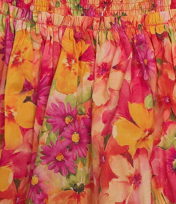 Skies Are Blue Coordinating Floral Print High Waisted Tiered Mini Skirt Product Image