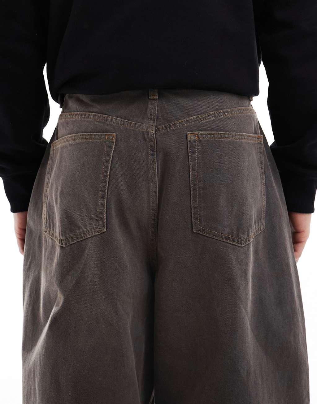 ASOS DESIGN oversized baggy jeans in washed black   Product Image