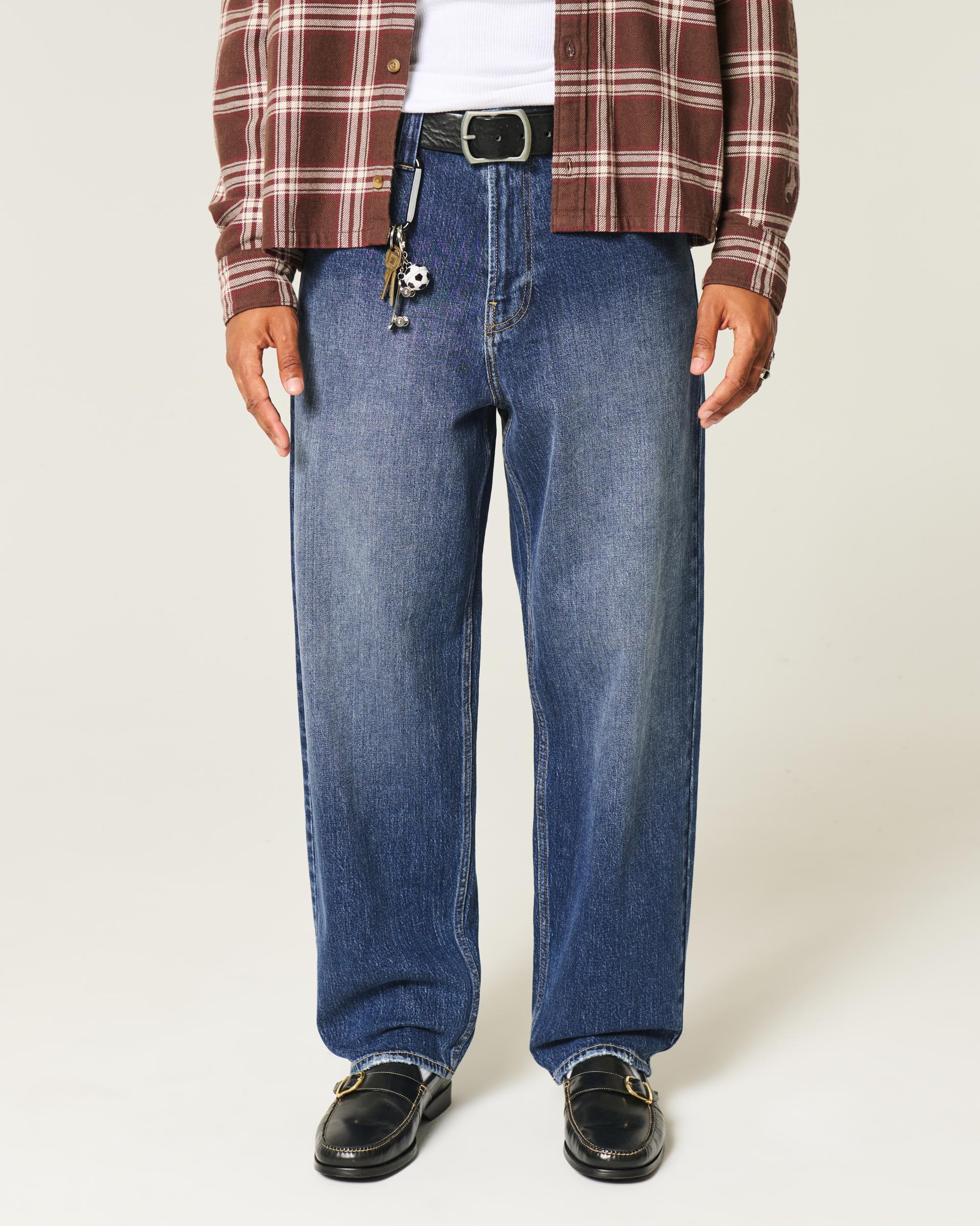 Dark Wash Skater Baggy Jeans Product Image