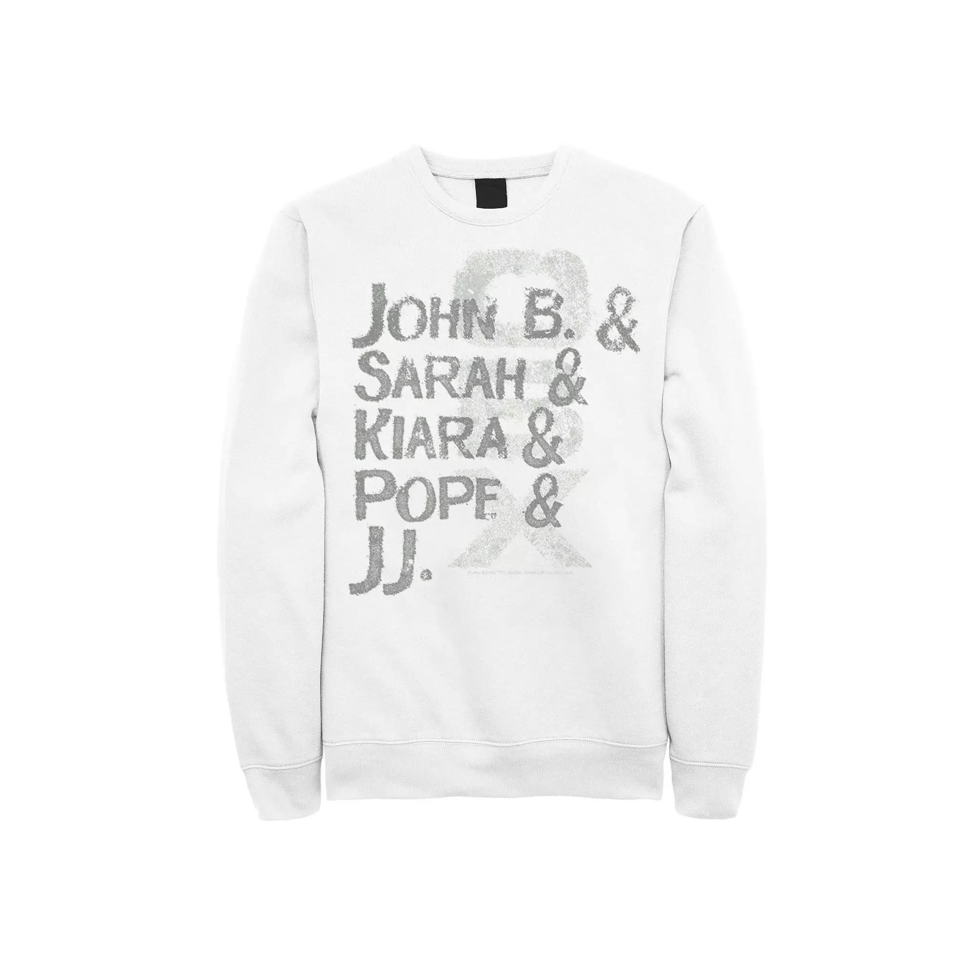 Men's Outer Banks Distressed Name Stack Sweatshirt, Boy's, Size: Large, White Product Image