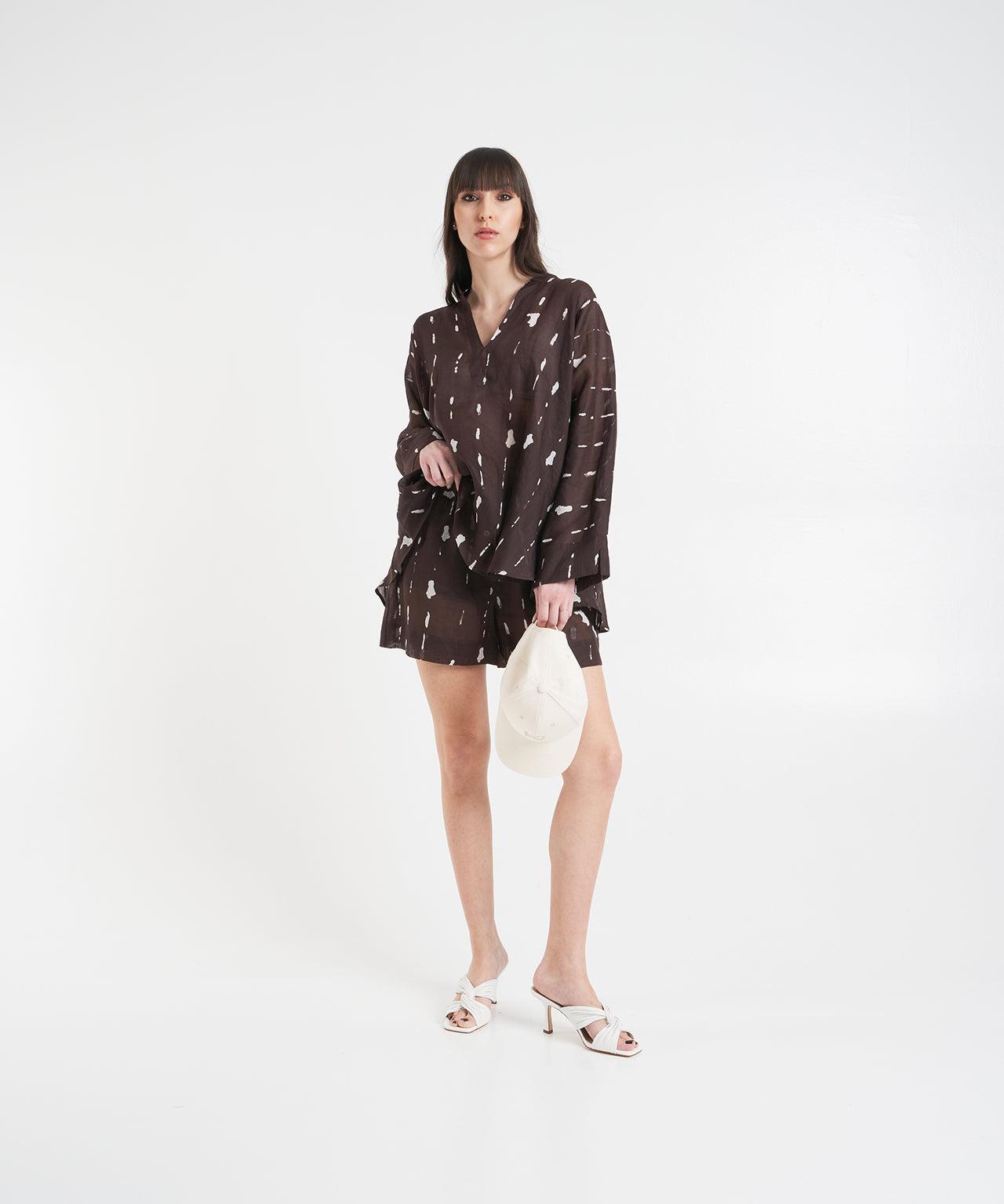 Ramie shorts with print Product Image