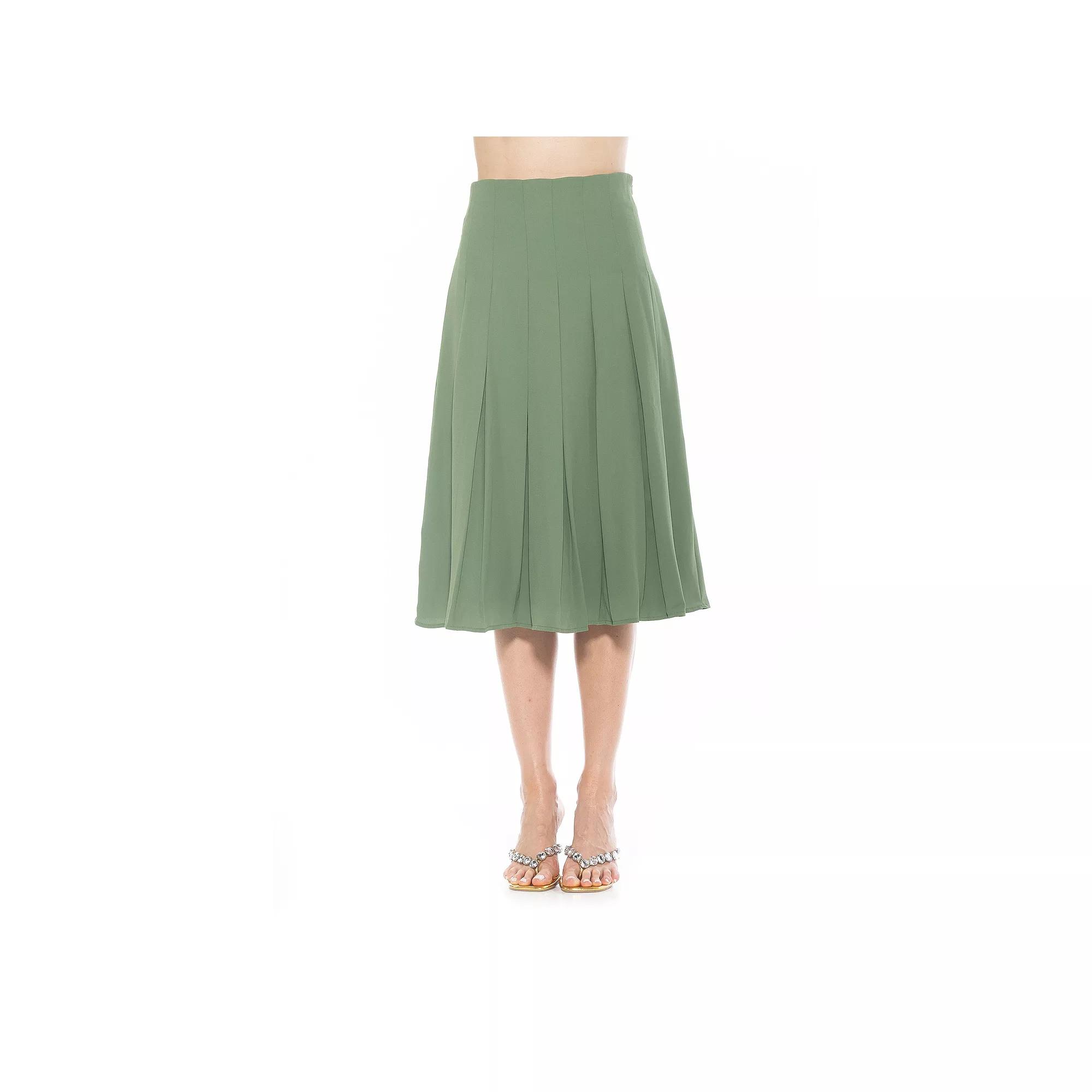 Women's ALEXIA ADMOR Shilo Midi Length Pleated Skirt,  Product Image