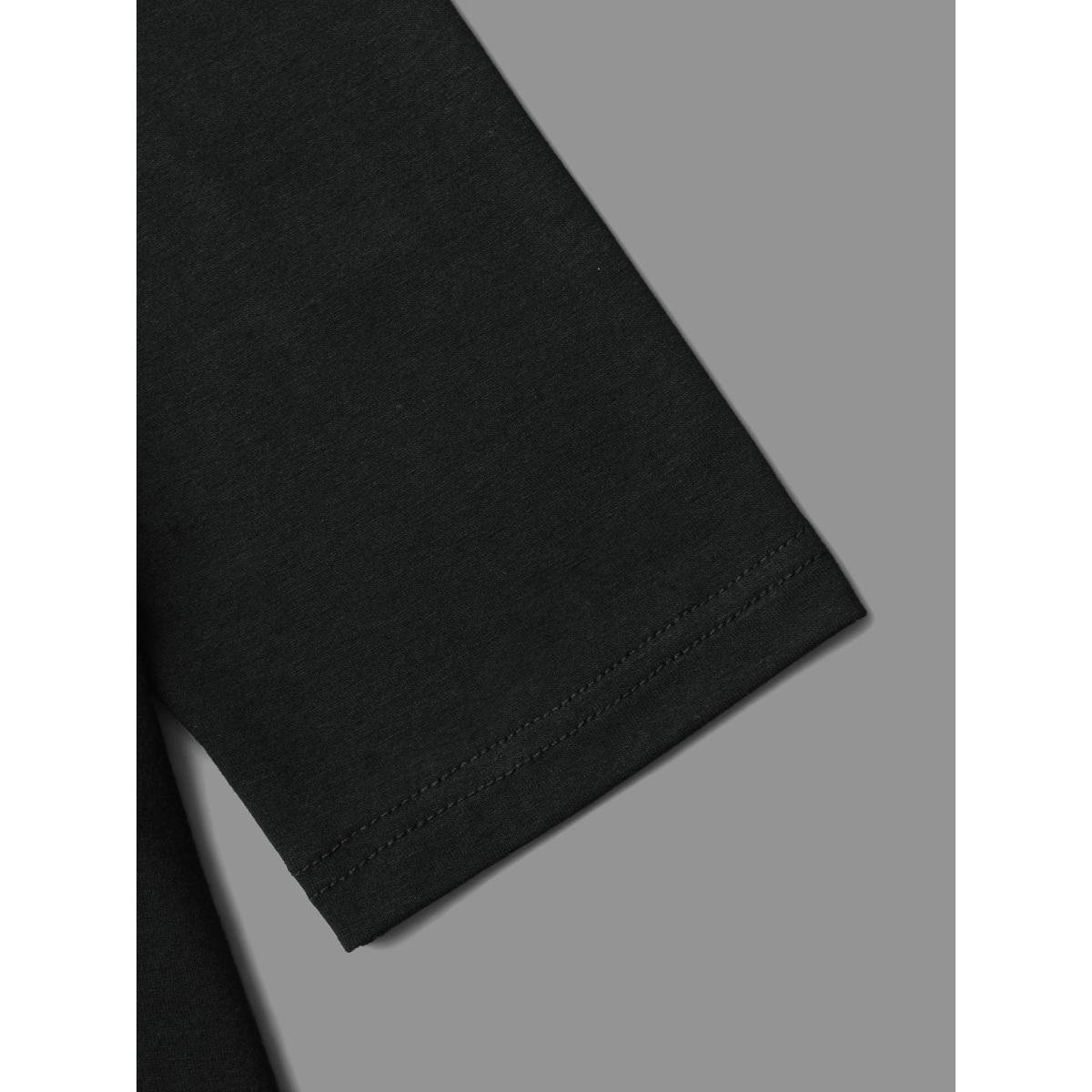 Plus Size Supersoft Essentials Solid Mock Neck T-shirt Black Women Casual Non Mock Neck Everyday T-shirts BloomChic 12/L Product Image