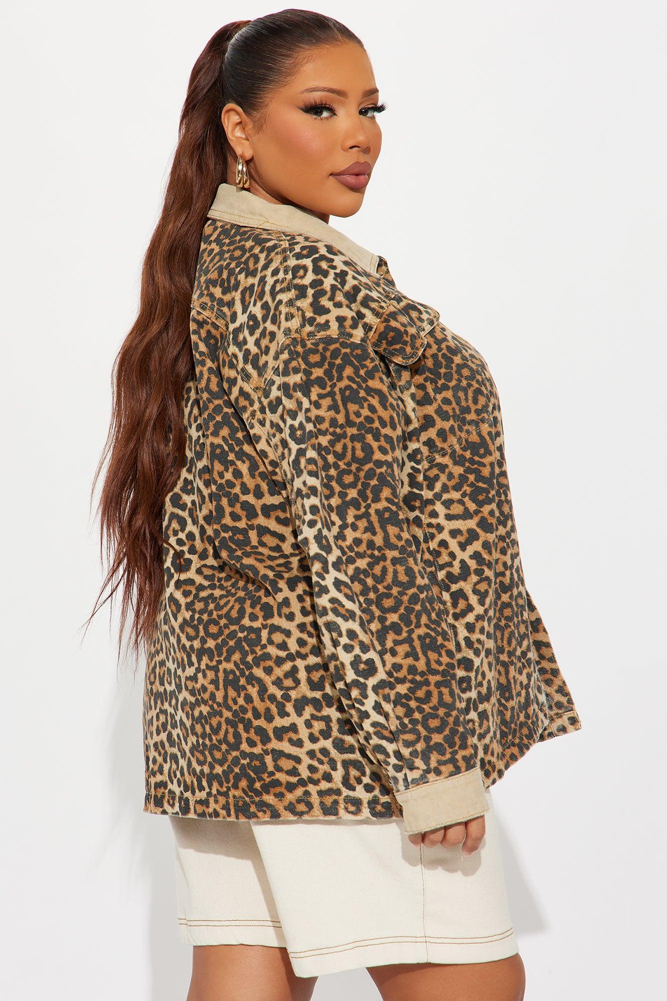 Denise Oversized Leopard Barn Jacket - Brown/combo Female Product Image
