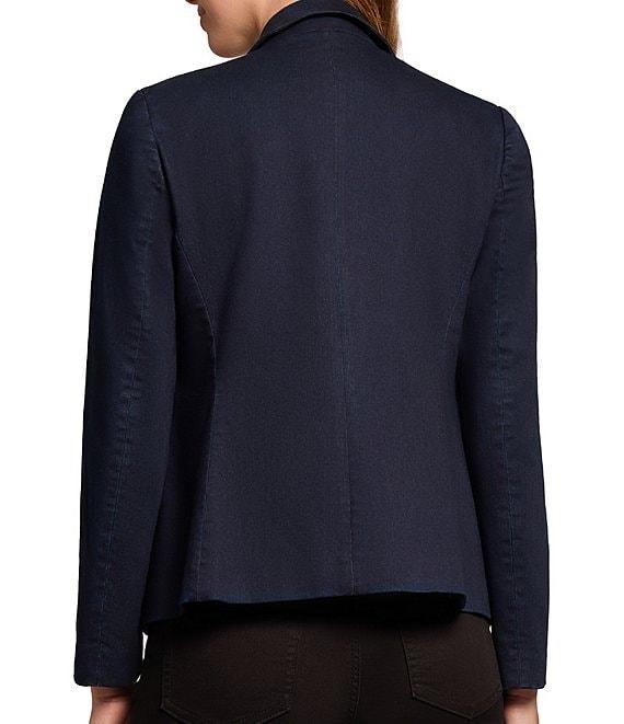 Jones New York City Denim Faux Double-Breasted Notch Lapel Open-Front Jacket Product Image