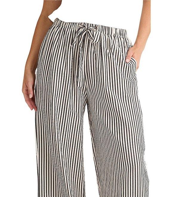 Brave + True Portia Striped Wide Leg Elastic Waist Front Tie Pants Product Image