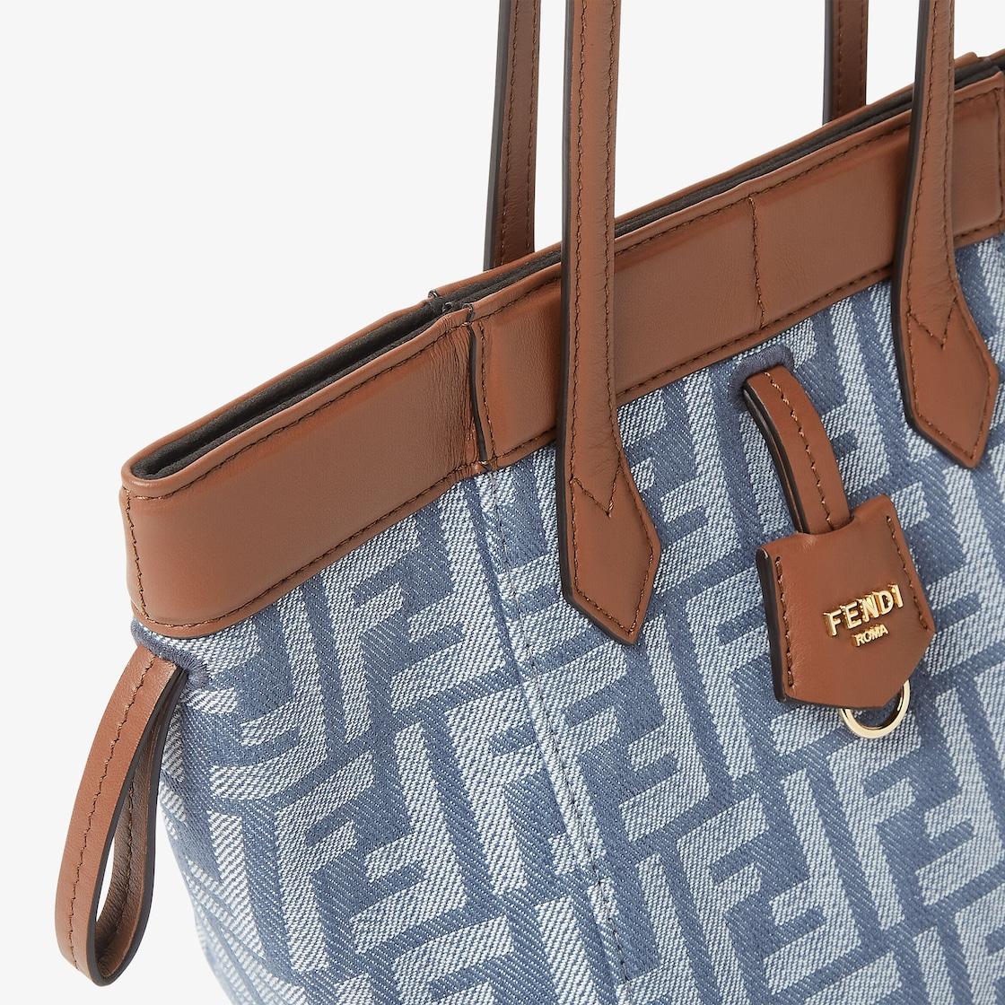 Fendi Origami MiniBlue denim-effect FF jacquard transformable mini-bag Product Image