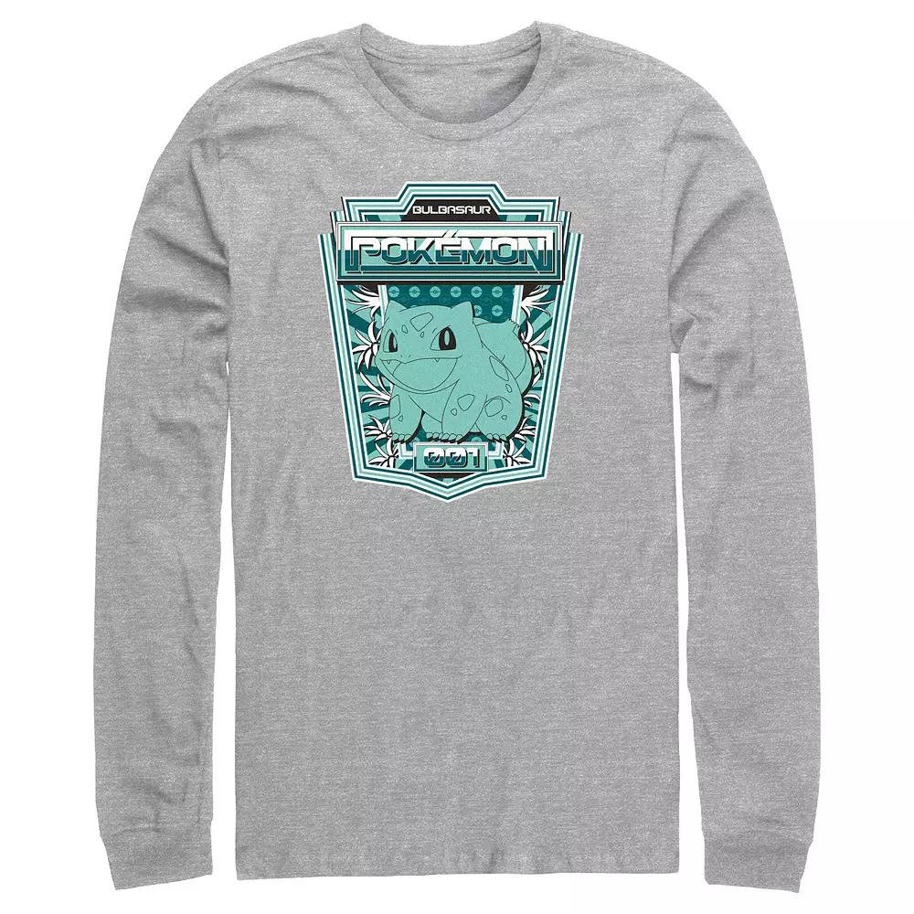 Men's Pokemon Bulbasaur Badge Graphic Tee, Size: XL, Athletic Grey Product Image
