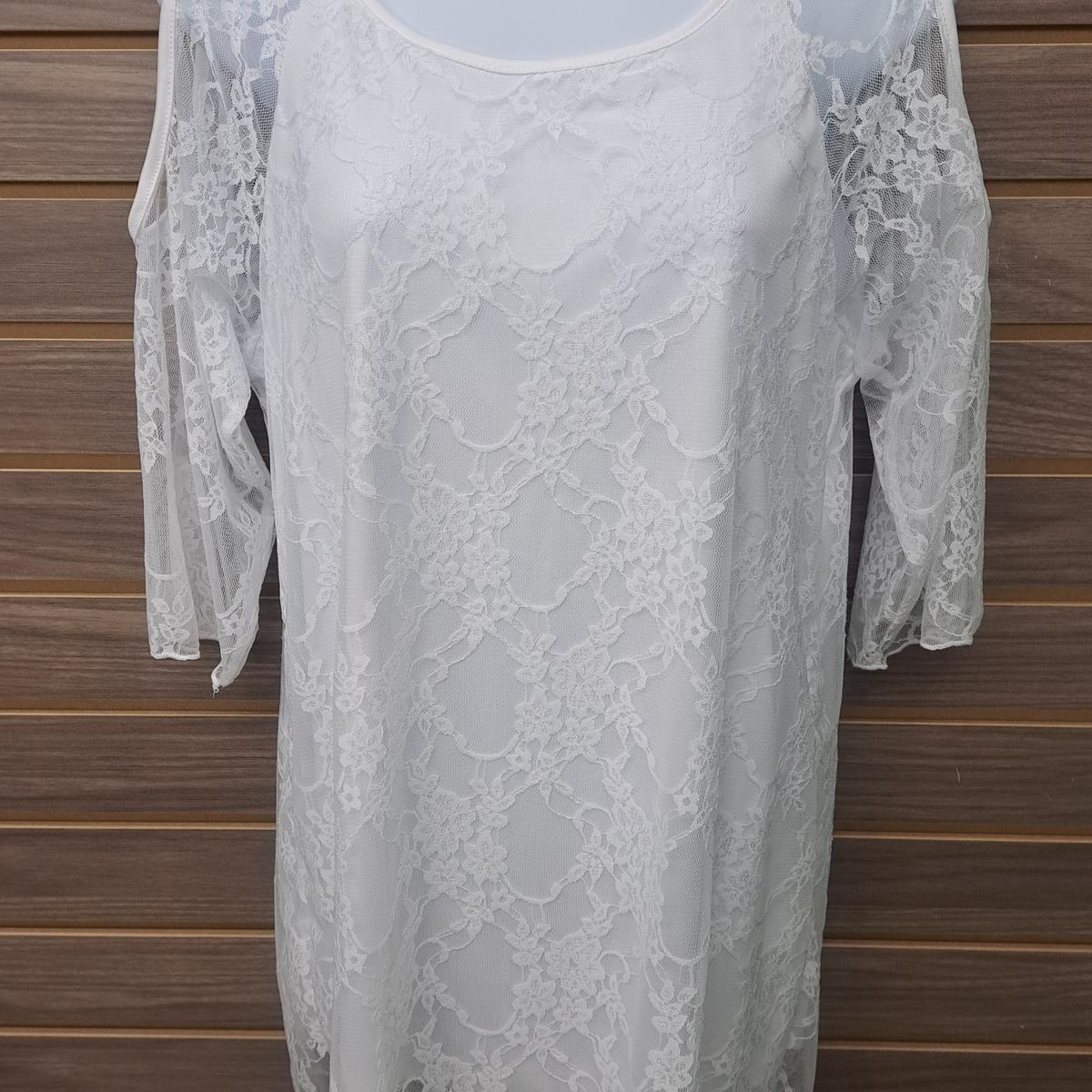 Lace cold shoulder pull over inside bodice cover Product Image
