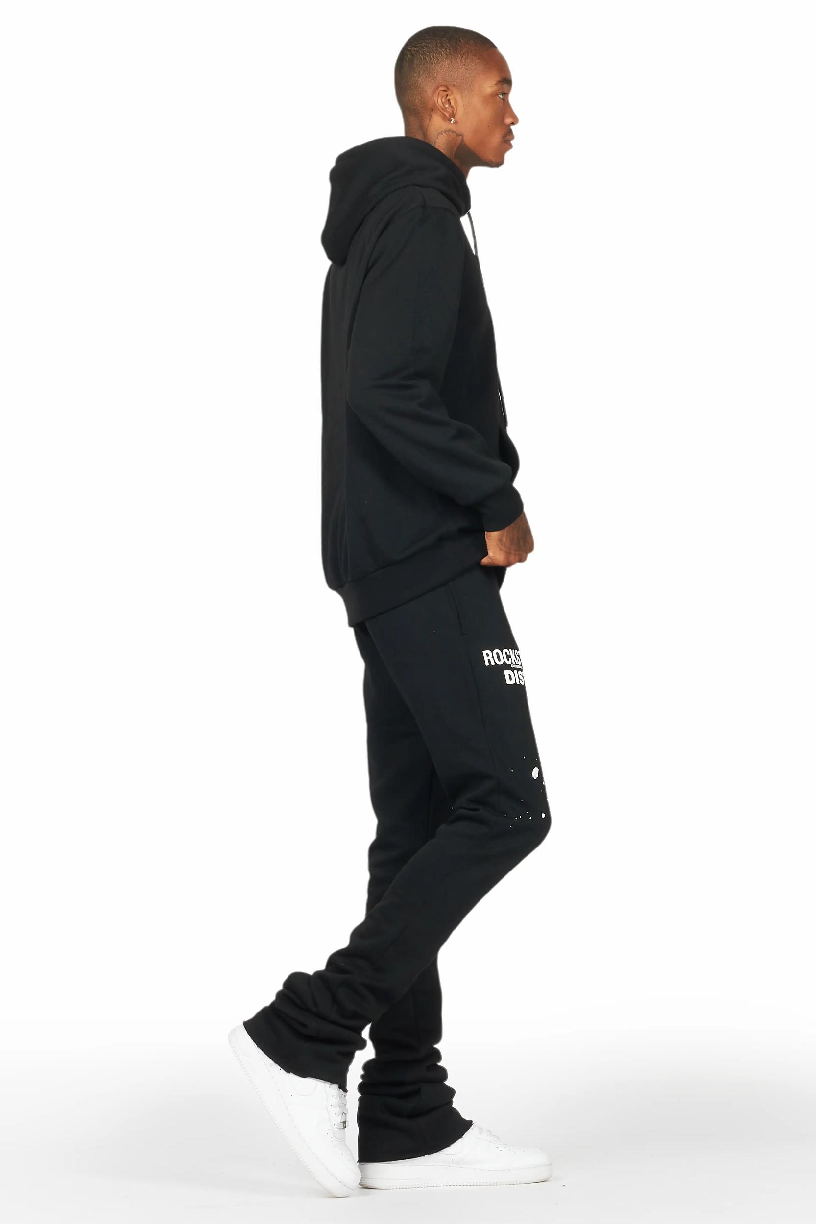Raffer Black Hoodie/Super Stacked Flare Track Set Male Product Image