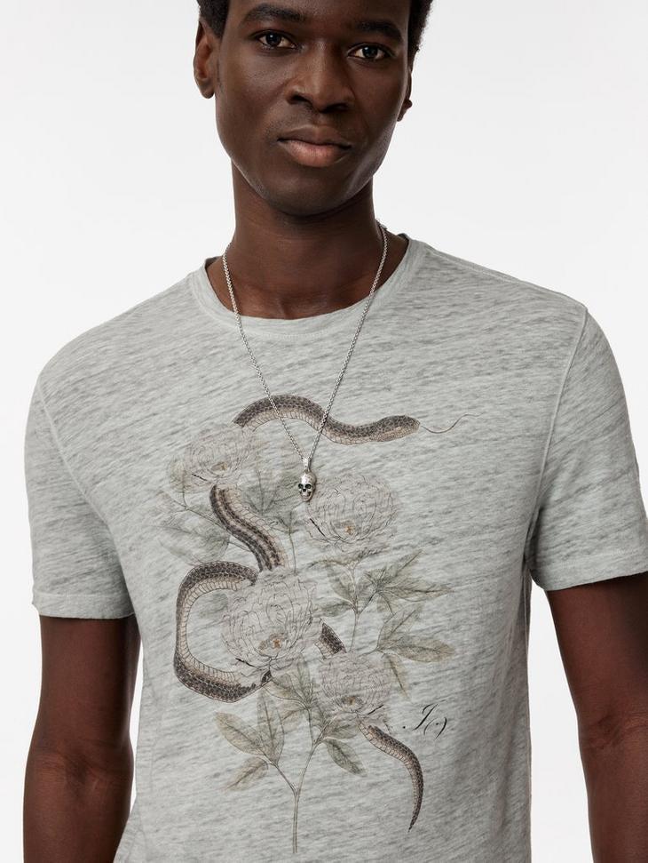 John Varvatos Snake Floral Tee Product Image