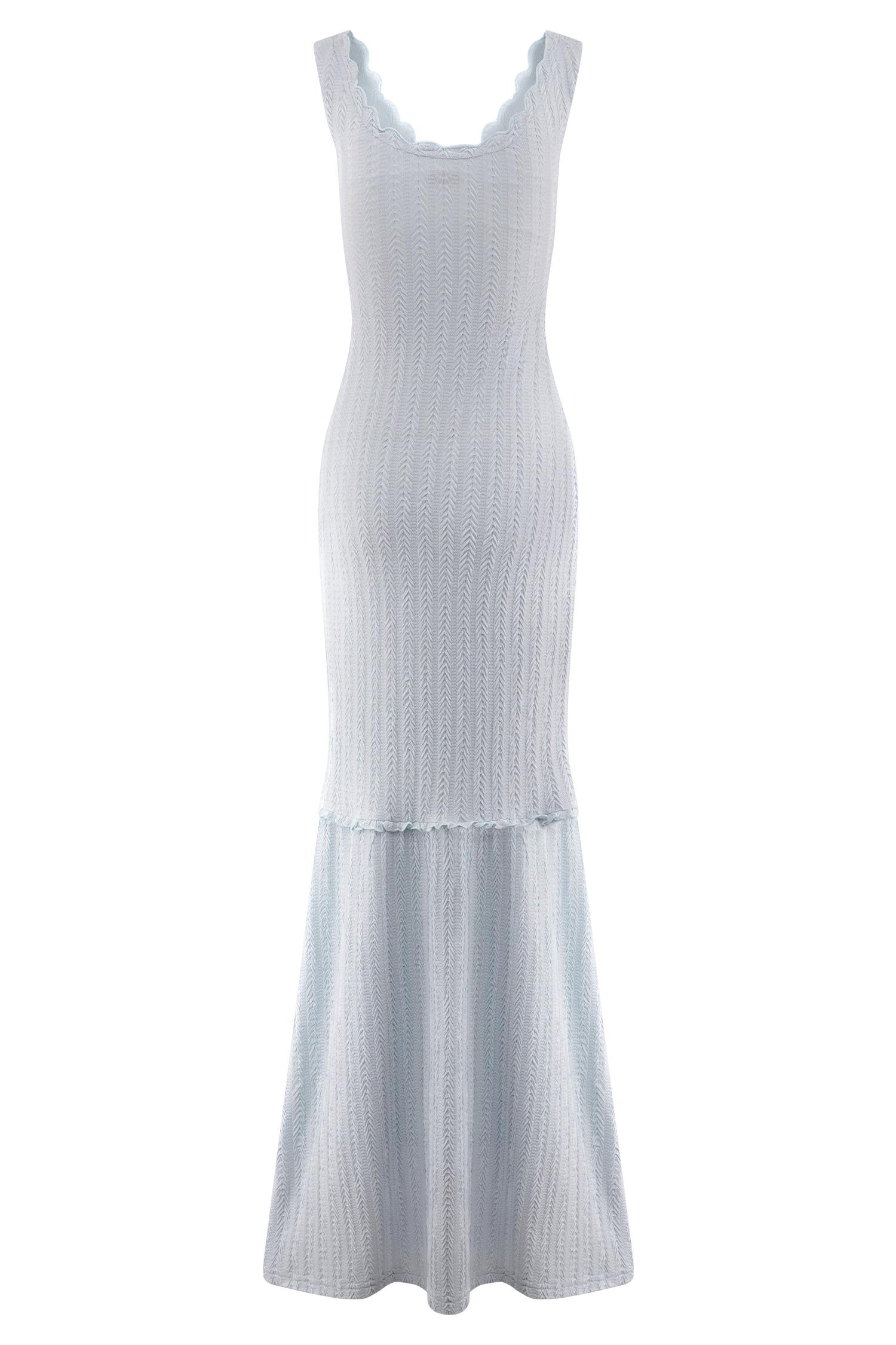 Natalie Off Shoulder Maxi Dress - Sky Blue Product Image