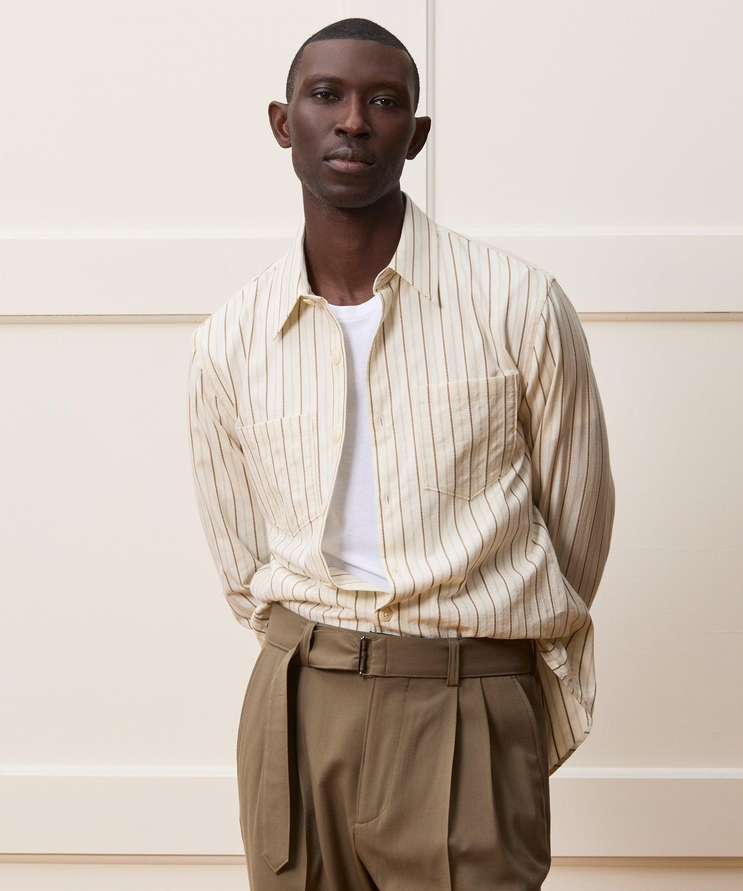 Cotton Dobby Point Collar Shirt Product Image