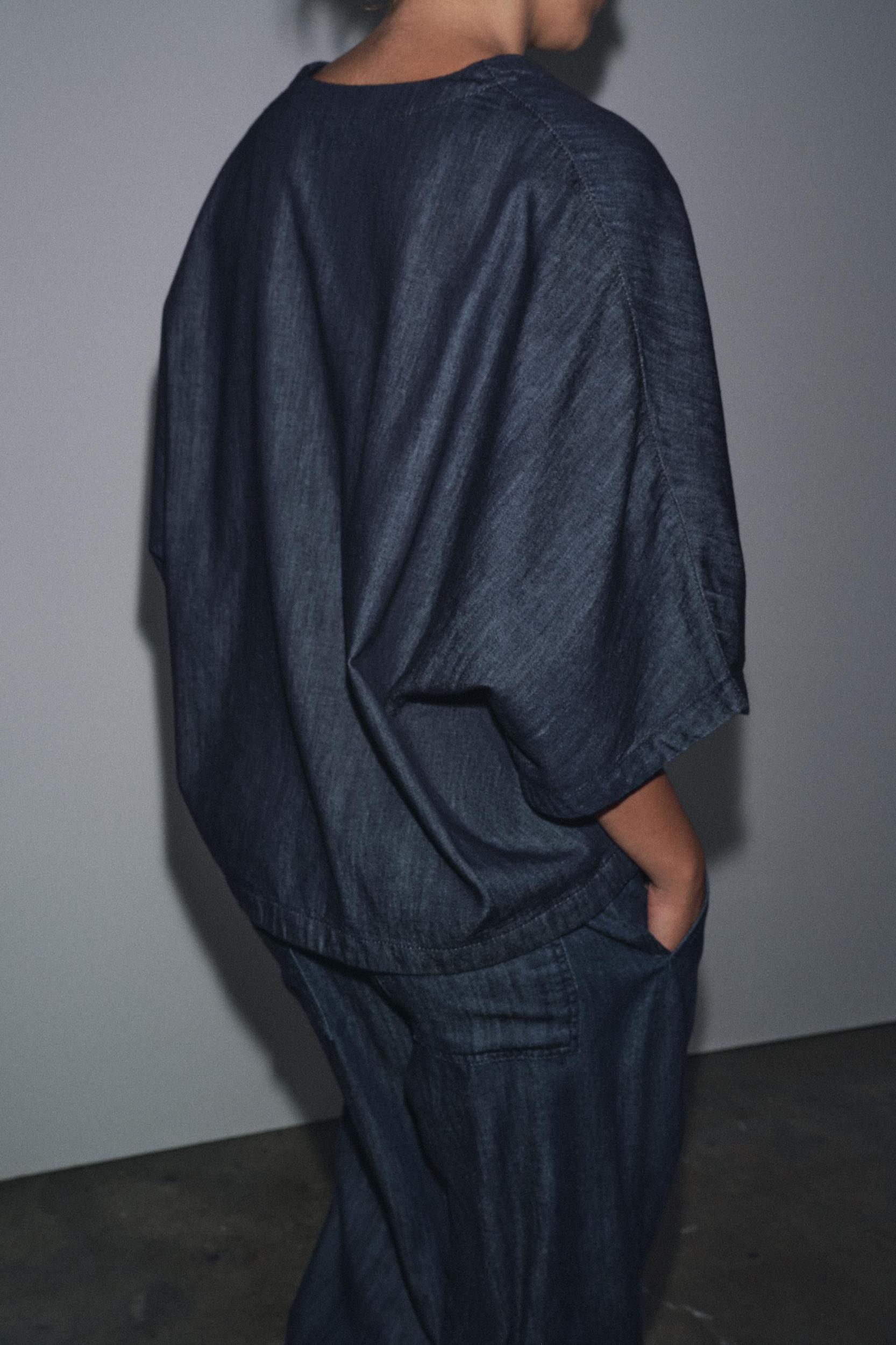 RELAXED DENIM SHIRT ZW COLLECTION Product Image