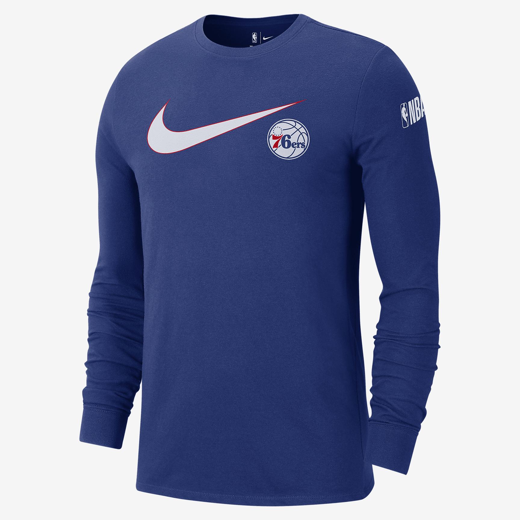 Philadelphia 76ers Swoosh Essential Men's Nike NBA Long-Sleeve T-Shirt Product Image