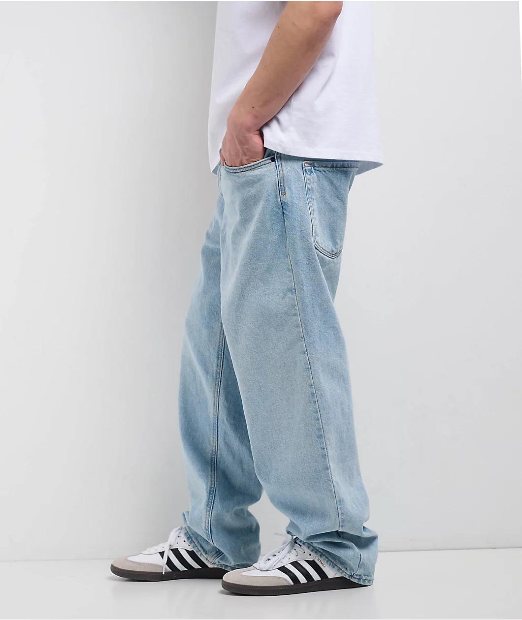 Empyre Loose Fit Light Wash Denim Skate Jeans Product Image