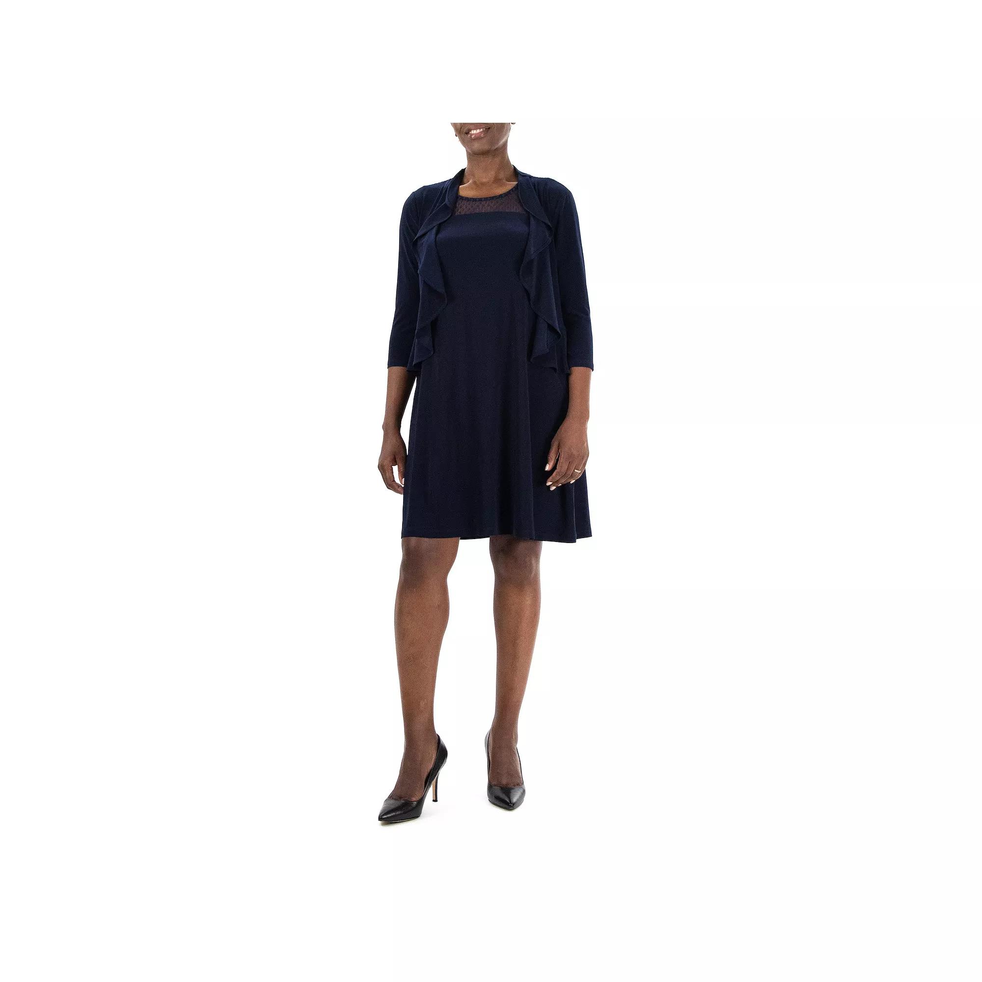 Women's Nina Leonard Ruffle Bolero & Dress Set,  Product Image