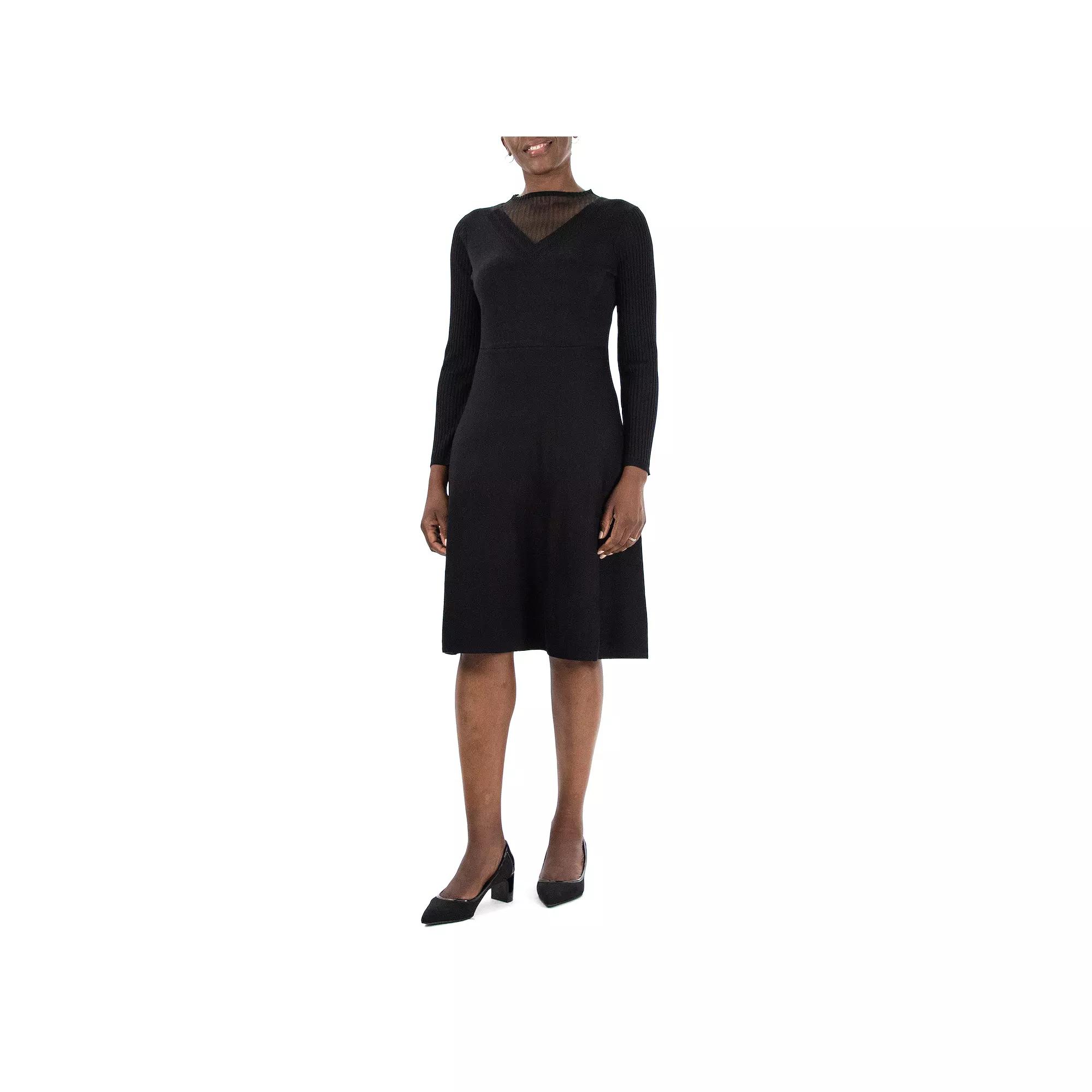 Women's Nina Leonard Mockneck Long Sleeve Sweater Dress,  Product Image