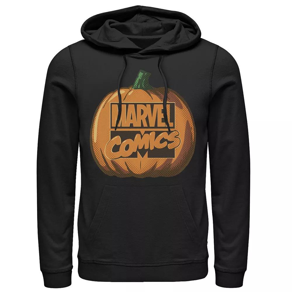 Men's Marvel Comics Logo Halloween Pumpkin Graphic Hoodie,  Product Image