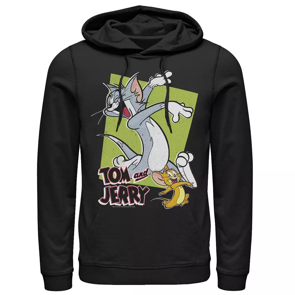 Mens Tom And Jerry Retro Style Green Box Portrait Hoodie, Men's,  Product Image