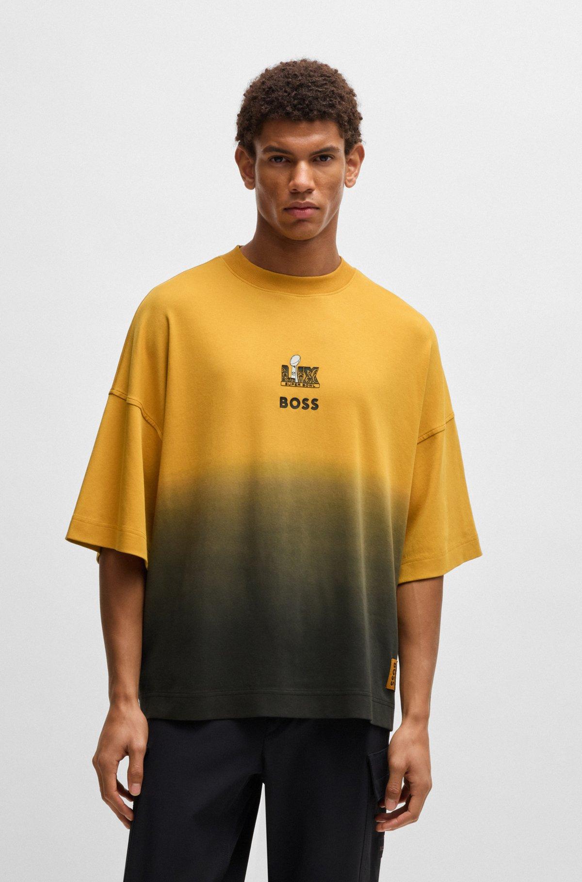 BOSS x NFL cotton T-shirt with gold-tone embroidery Product Image