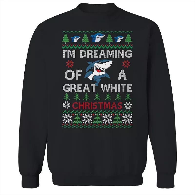 Men's Dreaming White Christmas Sweater Graphic Sweatshirt, Size: Large, Black Product Image