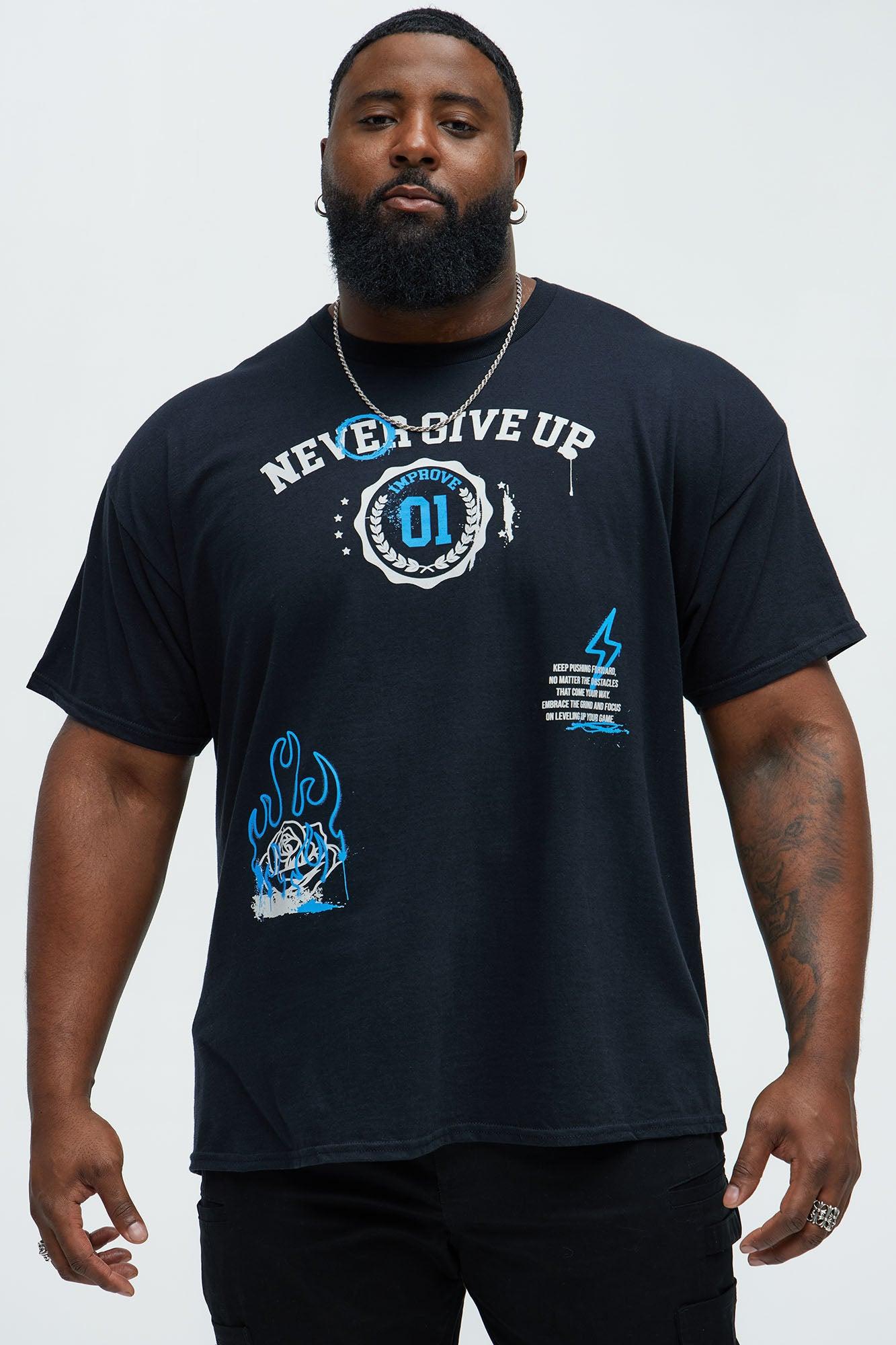 Never Give Up 01Short Sleeve Tee - Black Product Image