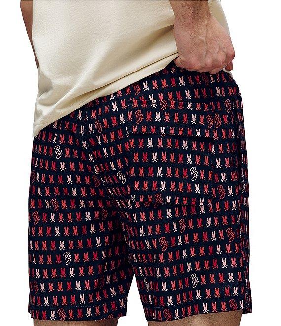 Psycho Bunny Ken Printed Pattern 5 3/4#double; Inseam Swim Trunks Product Image