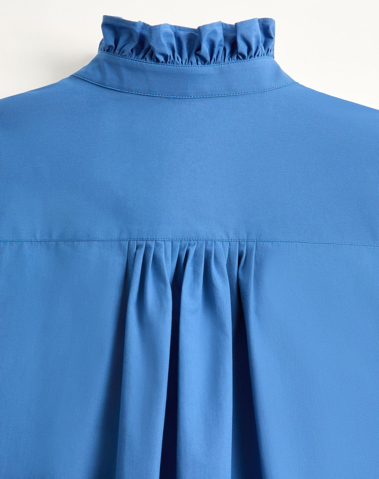 Cotton Poplin Shirt With Plastron And Ruffles Product Image