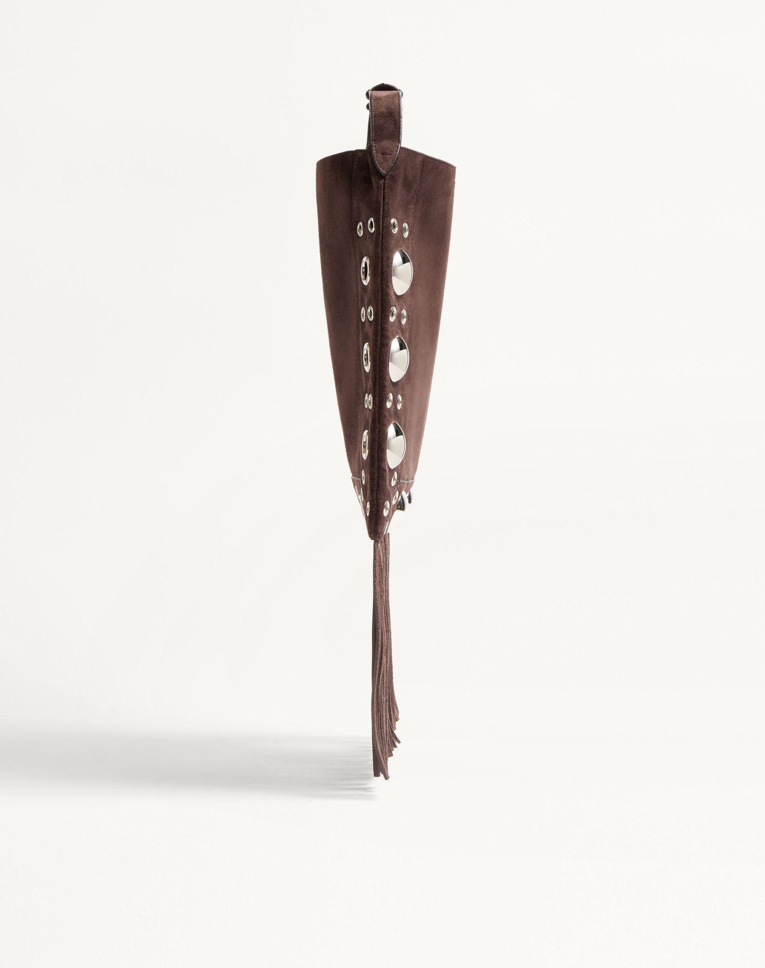 Valentino Garavani Nellcôte Suede Shoulder Bag With Fringes Product Image