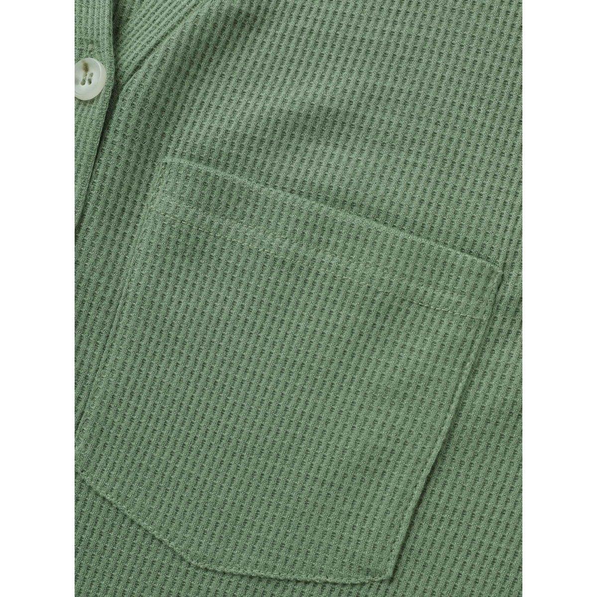 Plus Size Waffle Knit Hooded Lantern Sleeve Patched Pocket Sweatshirt Women Mint Casual Texture Hooded Everyday Sweatshirts BloomChic 14-16/1X Product Image