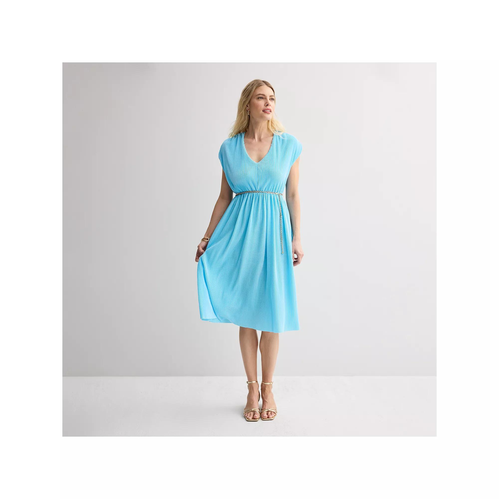 Womens INTEMPO Plisse Midi Dress Product Image