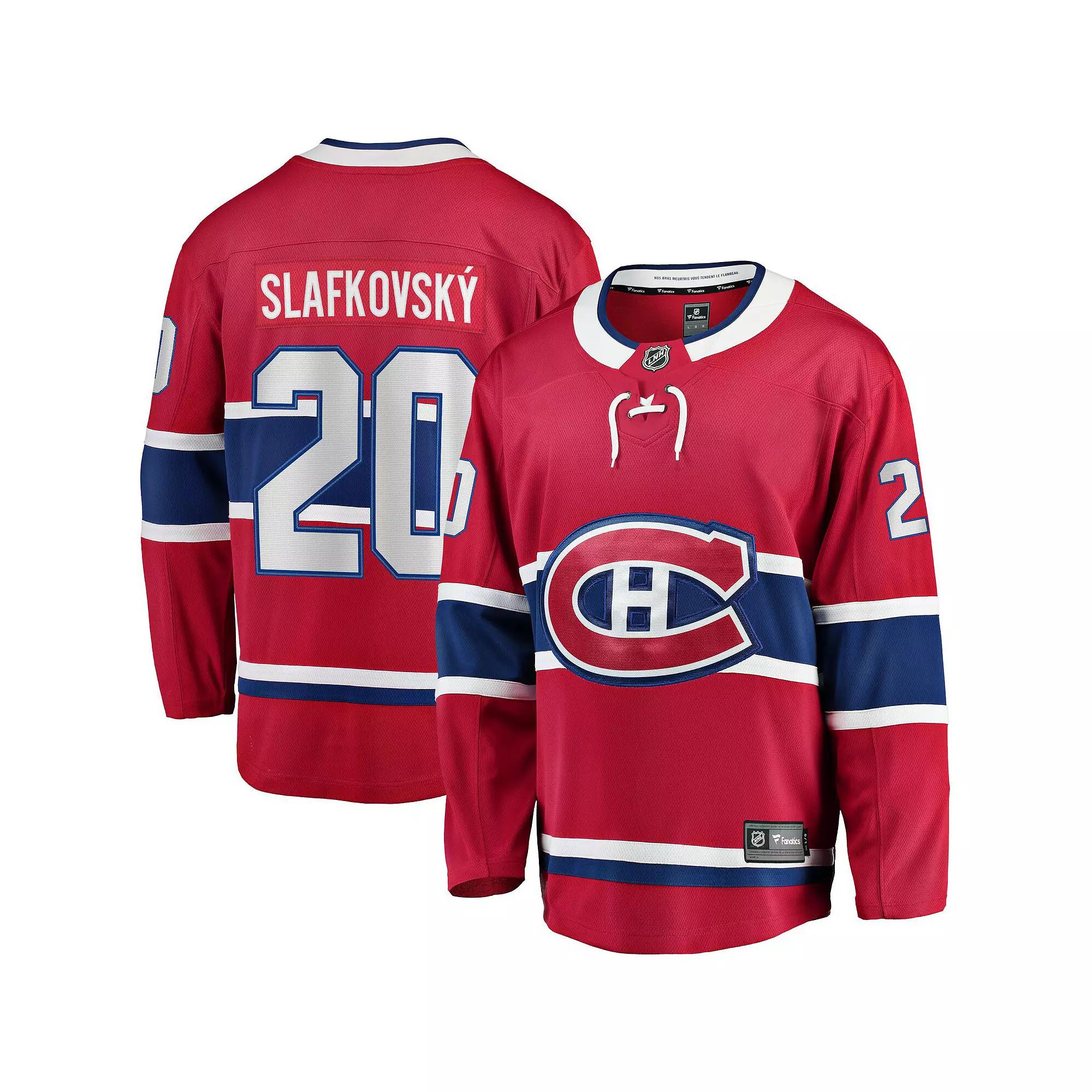 Men's Fanatics Juraj Slafkovsky Red Montreal Canadiens Home Premier Breakaway Player Jersey, Size: Small, Cnd Red Product Image