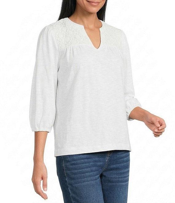 Westbound V-Neck 3/4 Sleeve Top Product Image
