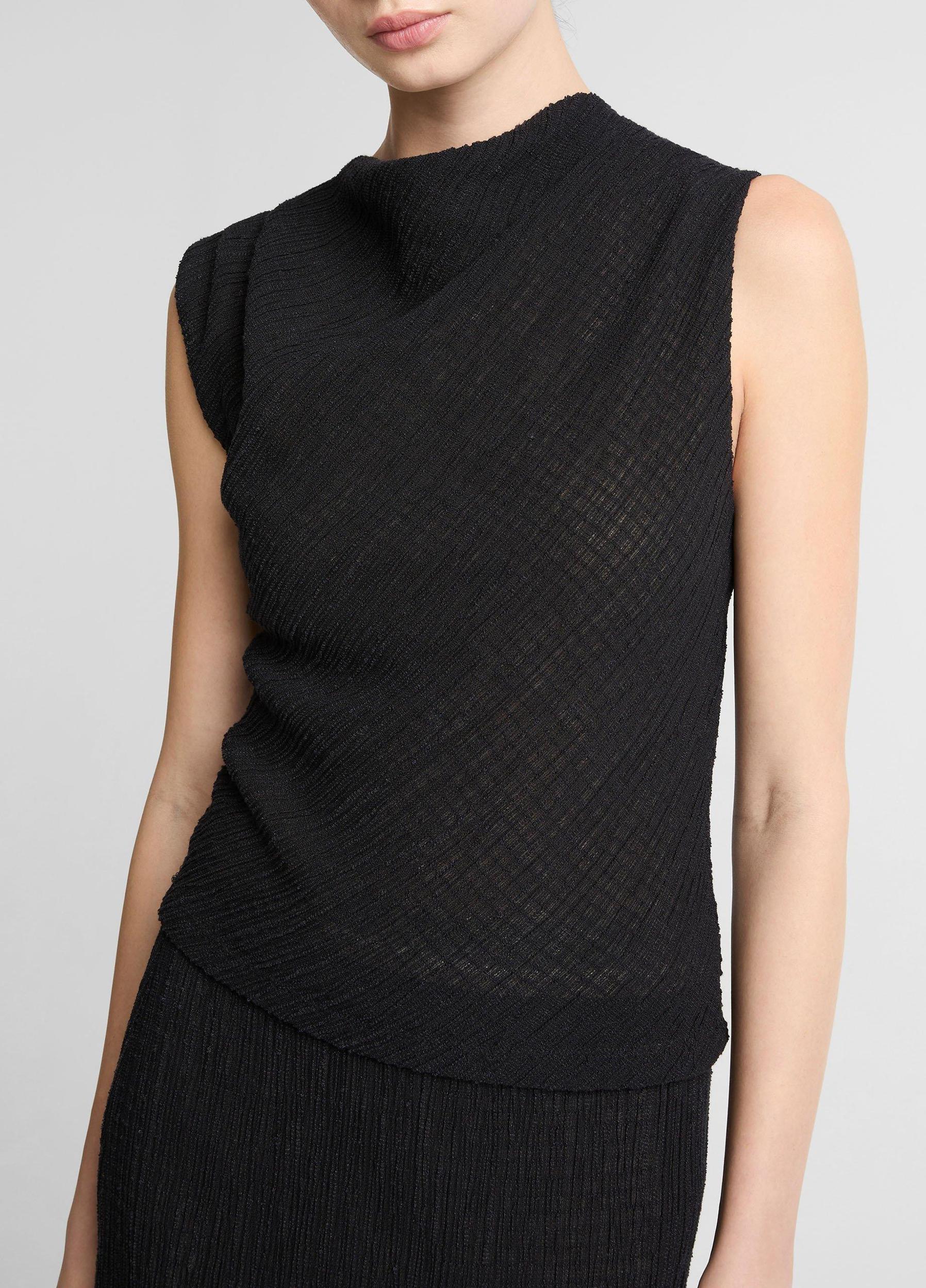 Shadow Grid Cowl-Neck Top Product Image