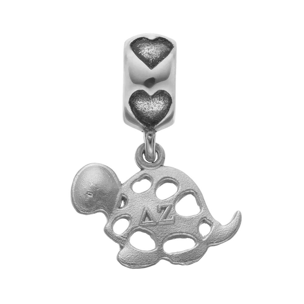 LogoArt Sterling Silver Delta Zeta Sorority Turtle Charm, Women's, Grey Product Image