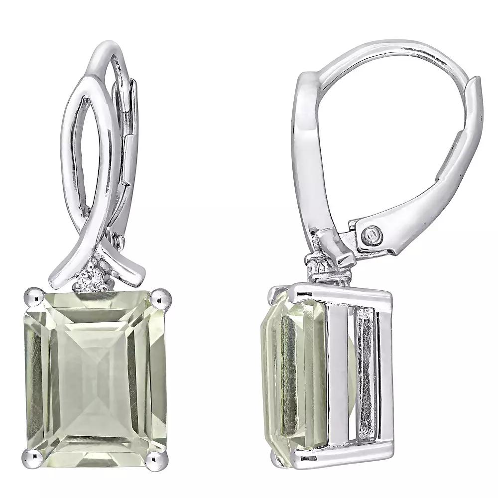 Stella Grace Sterling Silver 4/5 Carat T.W. Lab-Created Moissanite Octagon Halo Leverback Earrings, Women's Product Image