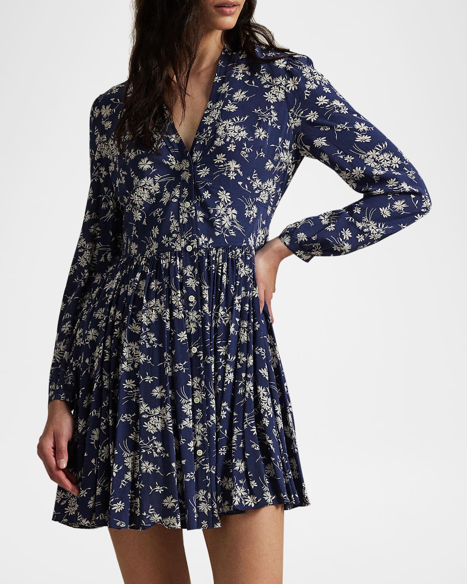 Floral Buttoned Crepe Dress Product Image